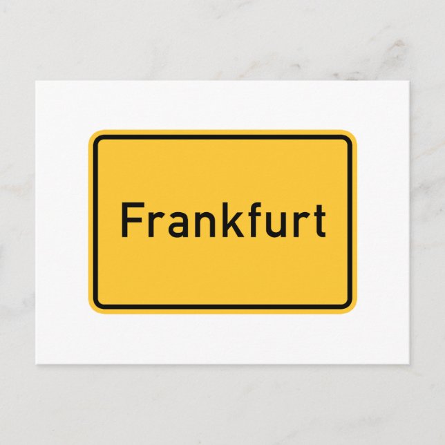 Frankfurt, Deutschland Straßenzeichen Postkarte (Vorderseite)