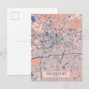 Frankfurt Deutschland Windige Stadtplan Reise Postkarte