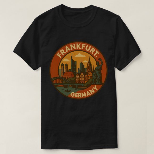 Frankfurt German Skyline T-Shirt (Design vorne)