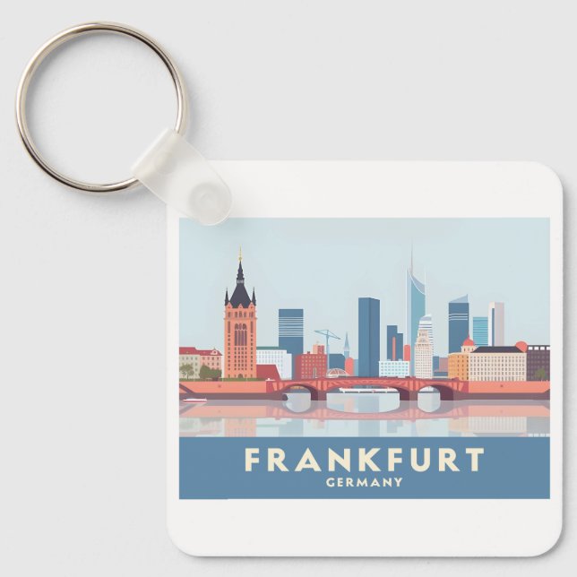 Frankfurt Germany Pastel Travel Schlüsselanhänger (Vorderseite)