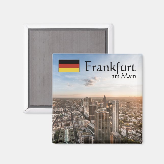 Frankfurt Germany Souvenir Magnet (Vorderseite/Rückseite)