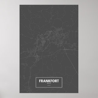 Frankfurt, Kentucky (weiß auf schwarz) Poster