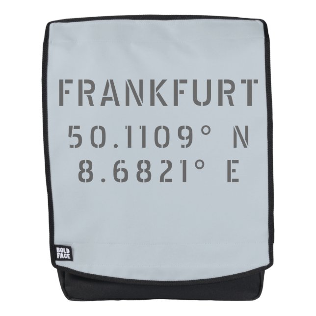 Frankfurt Latitude Längengrad Rucksack (Vorderseite)