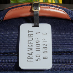 Frankfurt Latitude & Longitude Gepäckanhänger