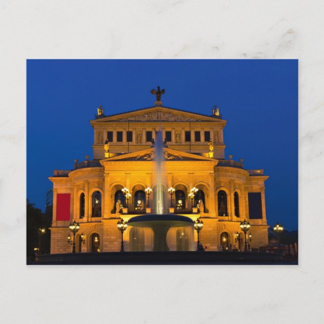 Frankfurt - Oper auf der Postkarte "Dämmerung" (Vorderseite)