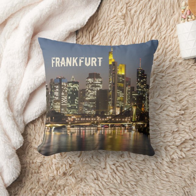 Frankfurt Skyline Deutschland Vintag Souvenirgesch Kissen (Decke)