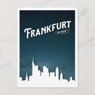 Frankfurt Skyline nach Nacht, Deutschland Postkarte