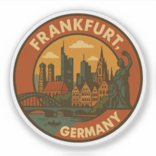 Frankfurter deutsche Skyline Aufkleber