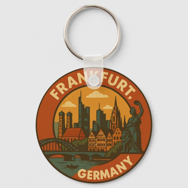 Frankfurter deutsche Skyline Schlüsselanhänger (Vorderseite)