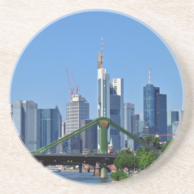 Frankfurter Skyline Sandstein Untersetzer (Vorne)