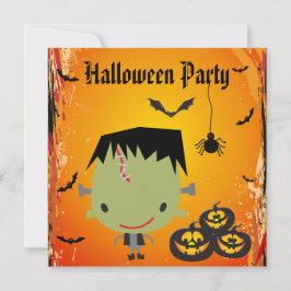 Frankie, Pumpkins, Bats & Spider Halloween-Party Einladung