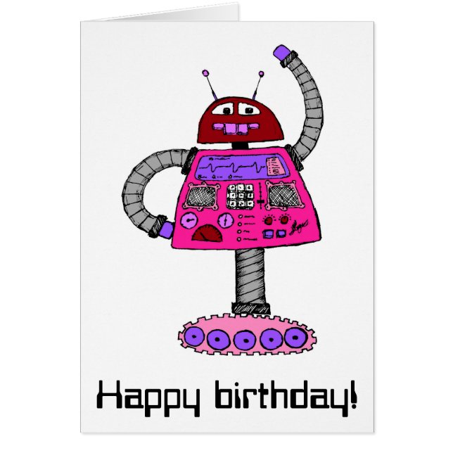 Frankie Robot : Rose sur blanc (Devant)