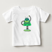 Frankie Roboter, grün auf weiß
