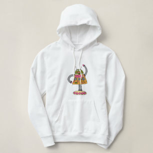 Frankie Roboter, orange auf weiß Hoodie