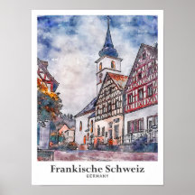 Frankische Schweiz Deutschland Travel Watercolor