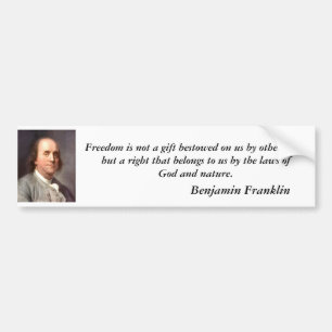 franklin2, die Freiheit ist nicht ein Geschenk Autoaufkleber