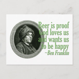 Franklin Beer Quote Postkarte