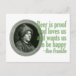Franklin Beer Quote Postkarte