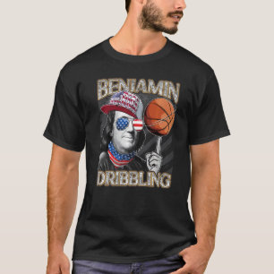 Franklin Benjamin Dribbling Basketball Patriotic 4 T-Shirt