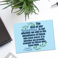 Franklin D. Roosevelt Inspirational Progress Quote