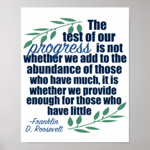 Franklin D. Roosevelt Inspirational Quote Democrat Poster