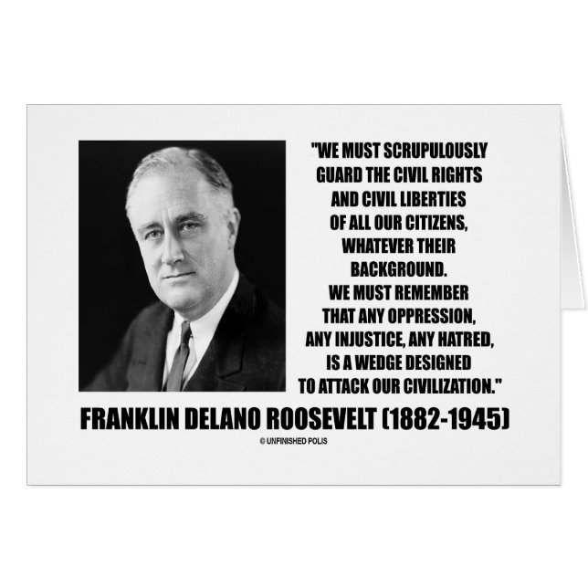 Franklin Delano Roosevelt Citoyens des droits civi (Devant horizontal)