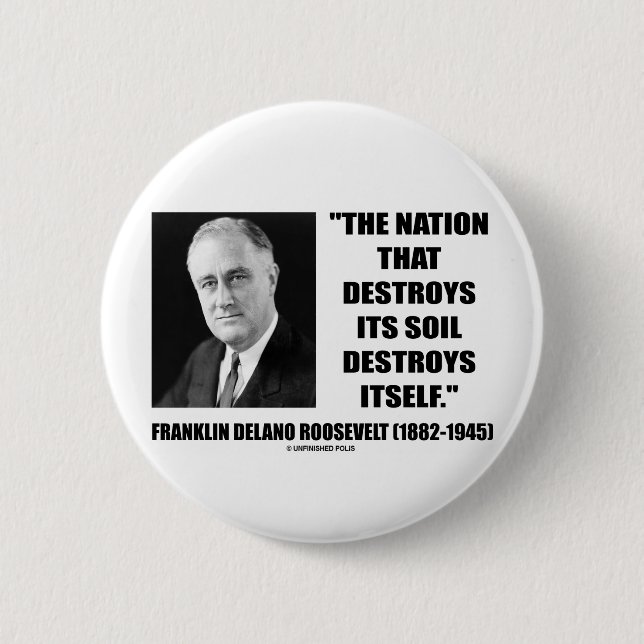 Franklin- Delano Rooseveltnation zerstört seinen Button (Vorderseite)