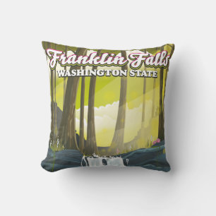 Franklin Falls Washington USA Poster Kissen
