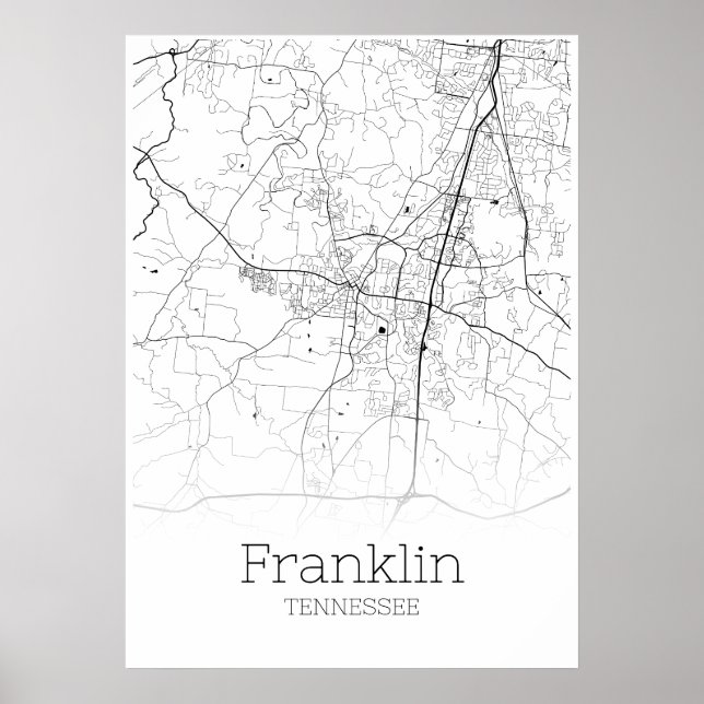 Franklin Map - Tennessee - City Map Poster (Vorne)