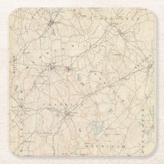 Franklin, Massachusetts Rechteckiger Pappuntersetzer (Vorderseite)