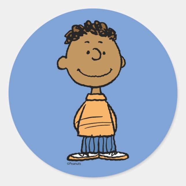 Franklin Smiling Runder Aufkleber (Vorderseite)