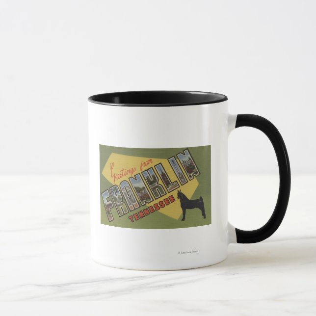 Franklin, Tennessee - Große Buchstabenszenen Tasse (Rechts)