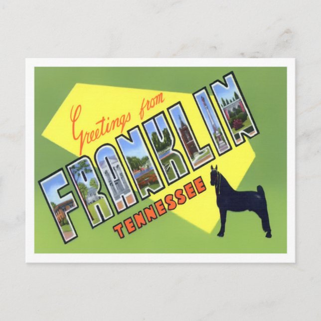 Franklin, Tennessee Vintag Big Letters Postkarte (Vorderseite)