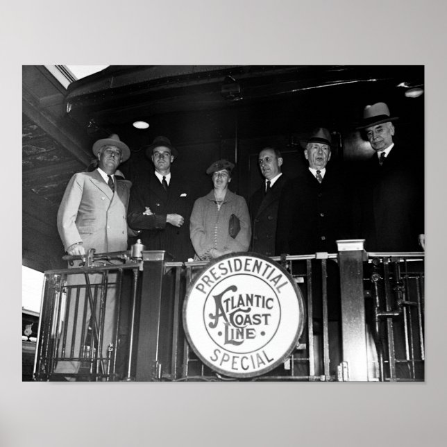 Franklin und Eleanor Roosevelt auf dem Zug mit Ang Poster (Vorne)