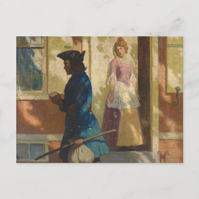 Franklins Ankunft in Philadelphia durch N. C. Wyet Postkarte (Vorderseite)
