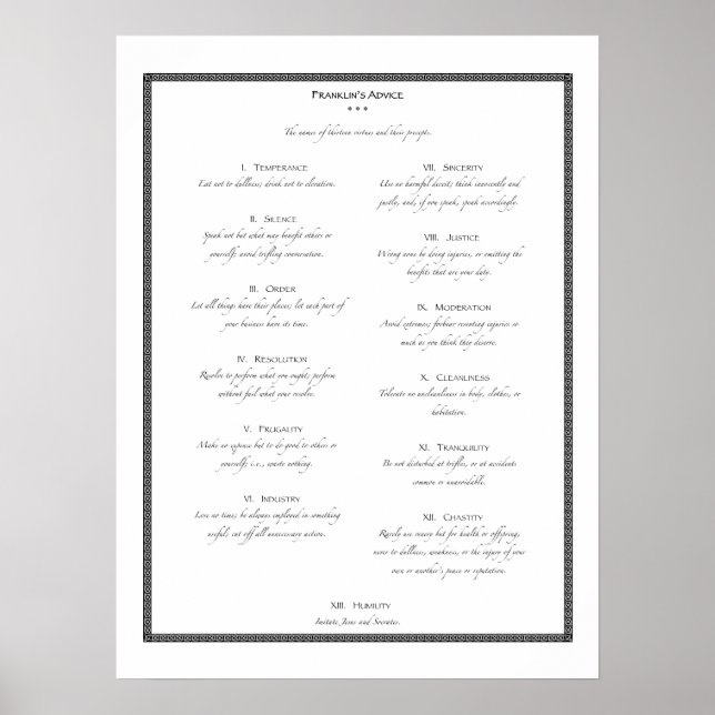 Franklins Rat Poster (Vorne)