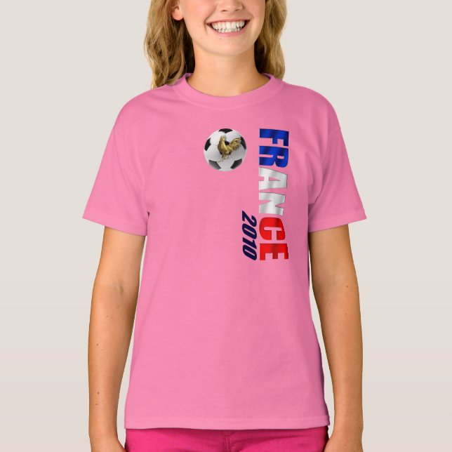 Frankreich 2010 Logo-Geschenke für vertikale Fußba T-Shirt (Vorderseite)