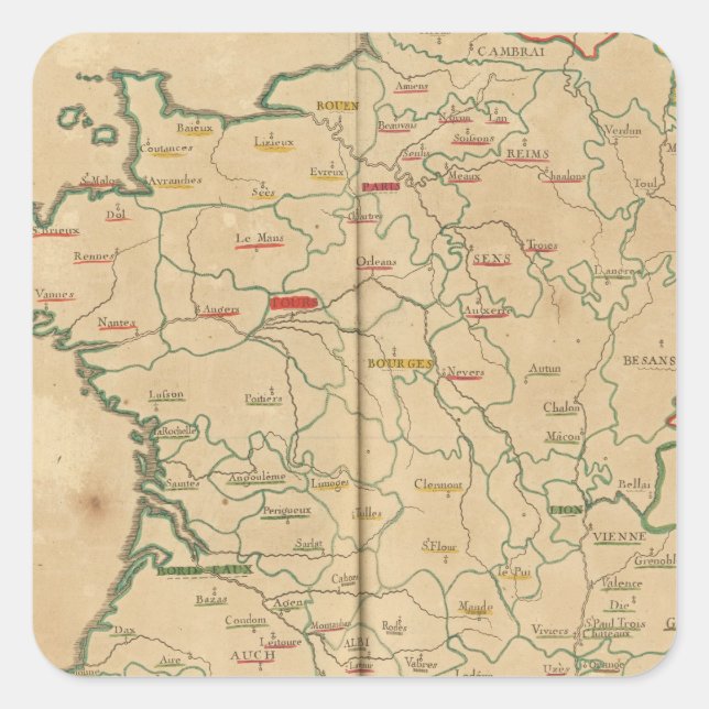 Frankreich 32 quadratischer aufkleber (Vorderseite)