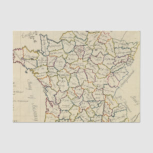 Frankreich-Abteilungen Seidenpapier
