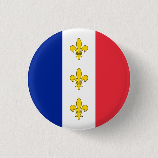 Frankreich-Abzeichen - Tricolour u. Fleurs-De-Lys Button (Vorderseite)