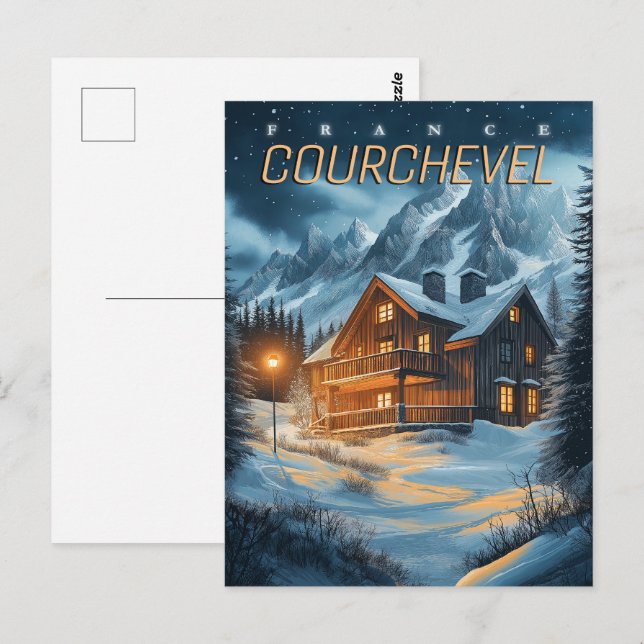 Frankreich: Alpenabenteuer - Skigebiet Courchevel Postkarte (Vorne/Hinten)