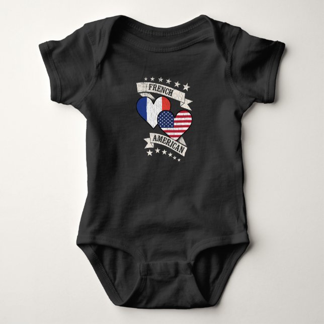 Frankreich - Amerika Baby Strampler (Vorderseite)