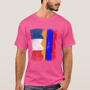 Frankreich Armenien Flaggen halb armenischer franz T-Shirt