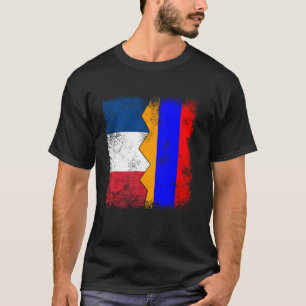 Frankreich Armenien Flaggen halb armenischer franz T-Shirt