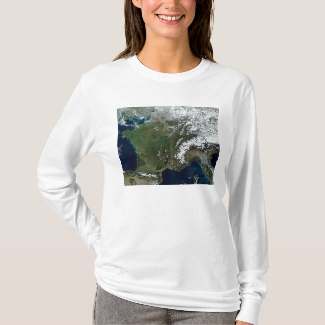 Frankreich aus dem Weltraum T-Shirt (Vorderseite)
