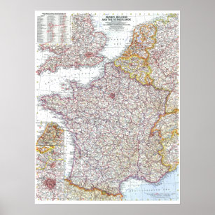 " Frankreich, Belgien, Niederlande: 1960 Detaillie Poster