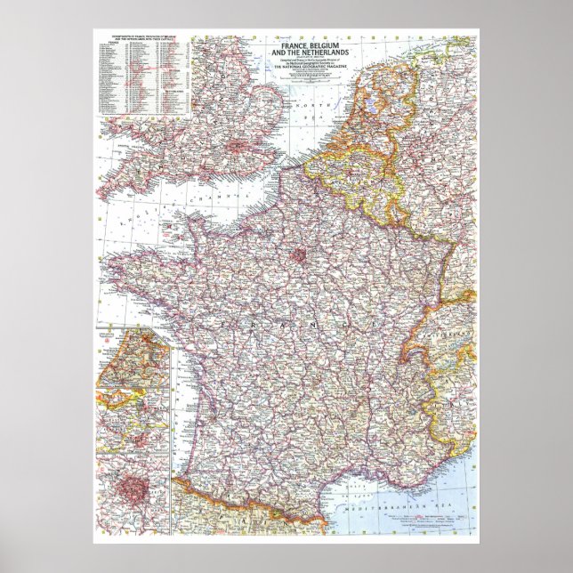 " Frankreich, Belgien, Niederlande: 1960 Detaillie Poster (Vorne)