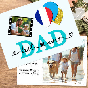 Frankreich Bester Vater je Foto-Karte, Flagge, Vat Karte