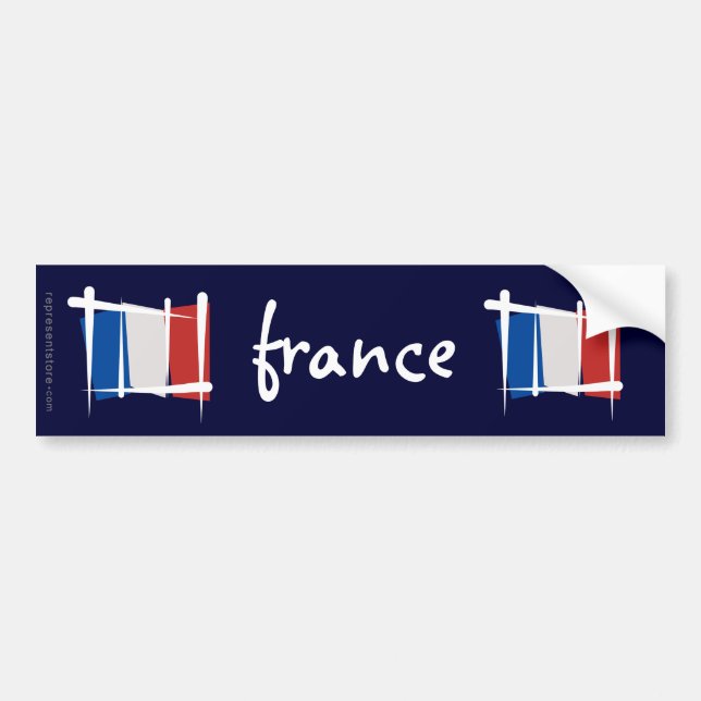 Frankreich-Bürsten-Flagge Autoaufkleber (Vorne)