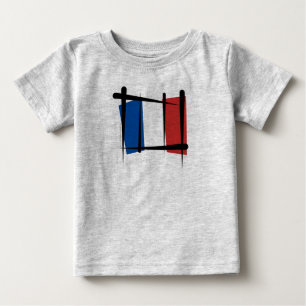 Frankreich-Bürsten-Flagge Baby T-shirt